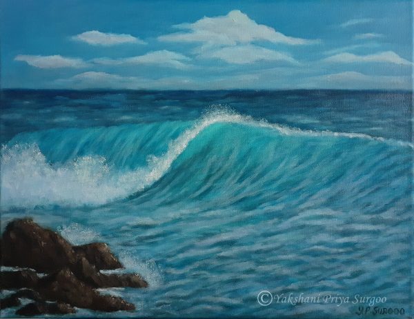 Oil Painting - Crashing Wave Seascape