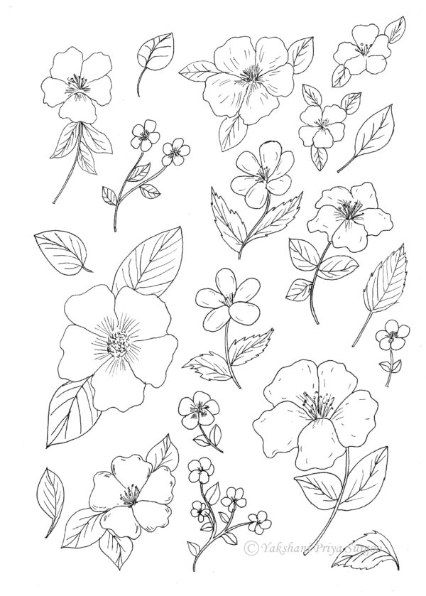 Flowers Coloring Page 2