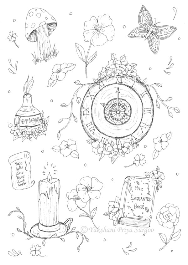 Mystical Magic Coloring Page