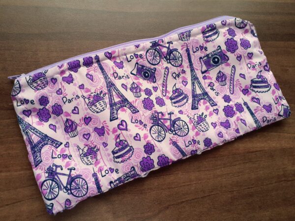 Paris Theme Purple Pencil Case